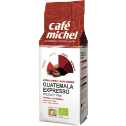 KAWA MIELONA ARABICA 100 % ESPRESSO GWATEMALA FAIR TRADE BIO 250 g - CAFE MICHEL-1